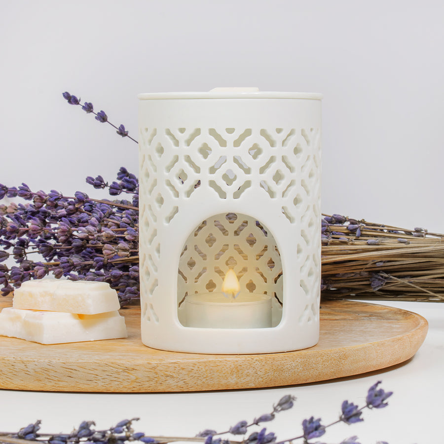 White Matte Lattice Wax Melter